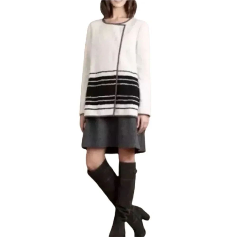 Anthropologie ELEVENSES Ardsley Wool Blend High Low Jacket L